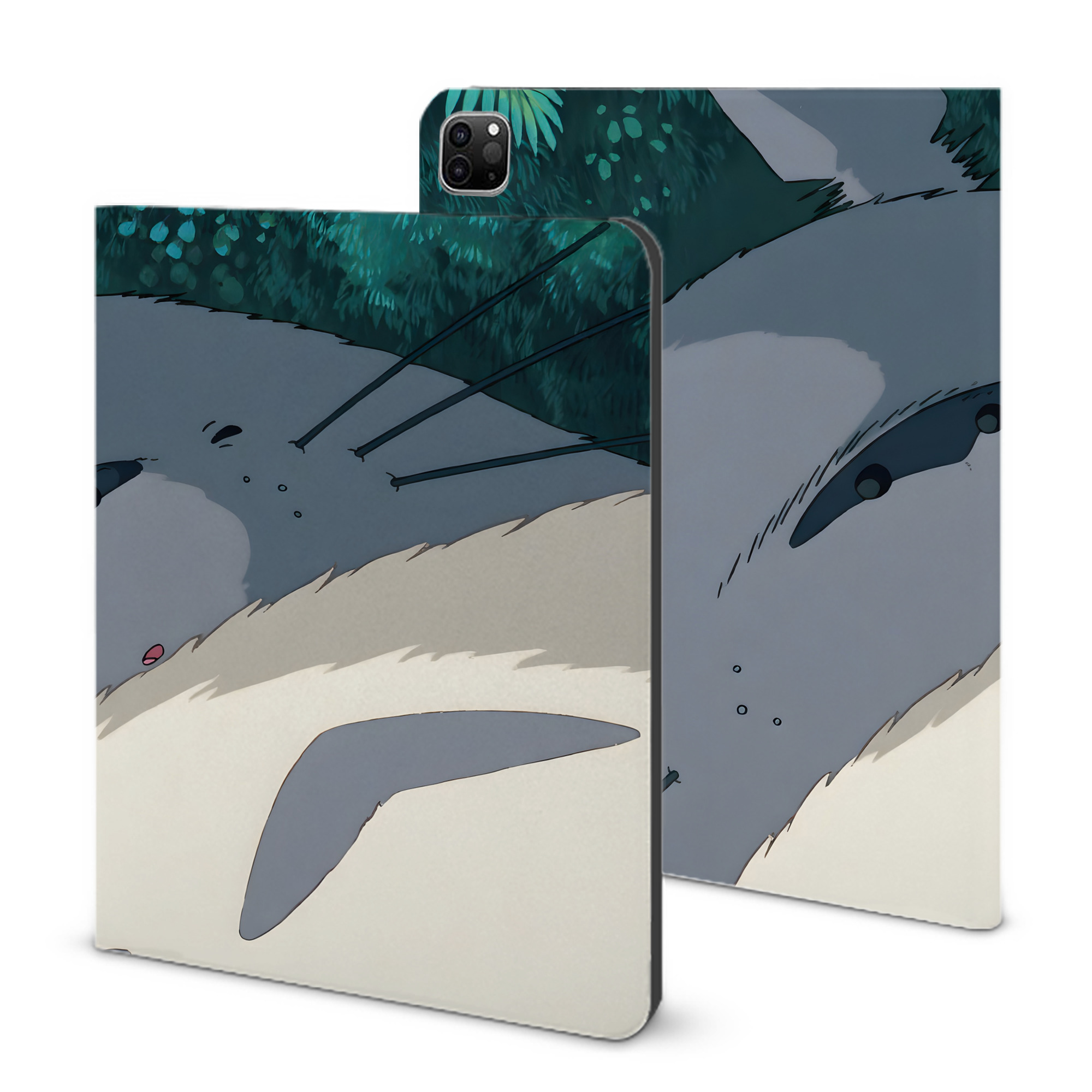 （画像用） となりのトトロ 草壁メイ 草壁サツキ My Neighbor Totoro Satsuki Kusakabe Mei Kusakabe IPad ケース ブック型 PUレザー TPU 耐衝撃 軽量 薄型 ペン収納なし 全面保護 IPad 各モデル対応